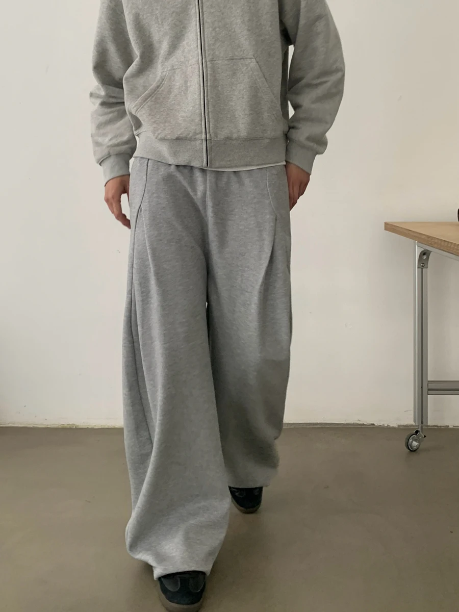 

American Retro Structural Trousers Men Women Spring Autumn Drape Loose Wide Leg Casual Straight Sport Pants