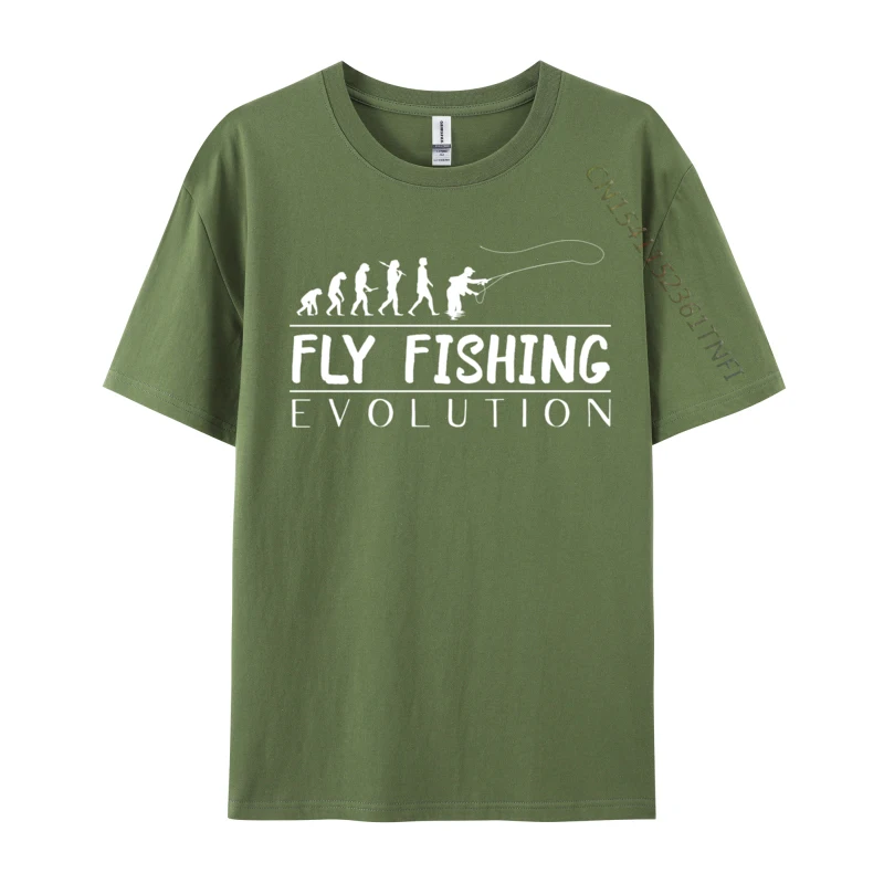 Fly Fishing Evolution Funny Angler Comfortable Pure Cotton Tops Shirt For Men Printed Tshirts High Quality Tees Drop Shipping