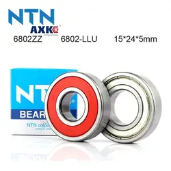 Japan NTN 100% Original Bearing 5/10Pcs 6802-ZZ 6802-LLU ABEC-9 Ball Bearing 15x24x5mm High Speed Deep Groove 6802 Ball Bearing