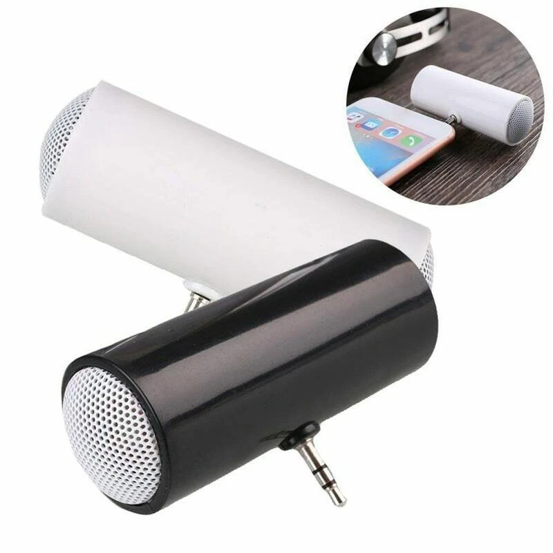 3.5mm Jack Stereo Mini Speaker Portable MP3 Music Player Speaker Amplifier Loudspeaker for Mobile Phone Tablet PC-Black