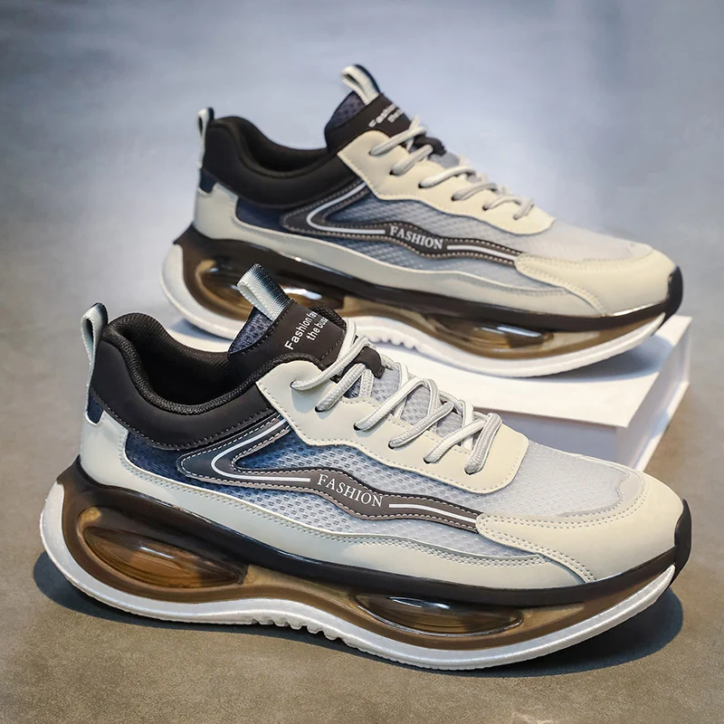 Men's Winter Versatile Casual Running Shoes Lightweight Air Cushion Shock Absorption Anti-slip Soft Bottom Sports Sneakers