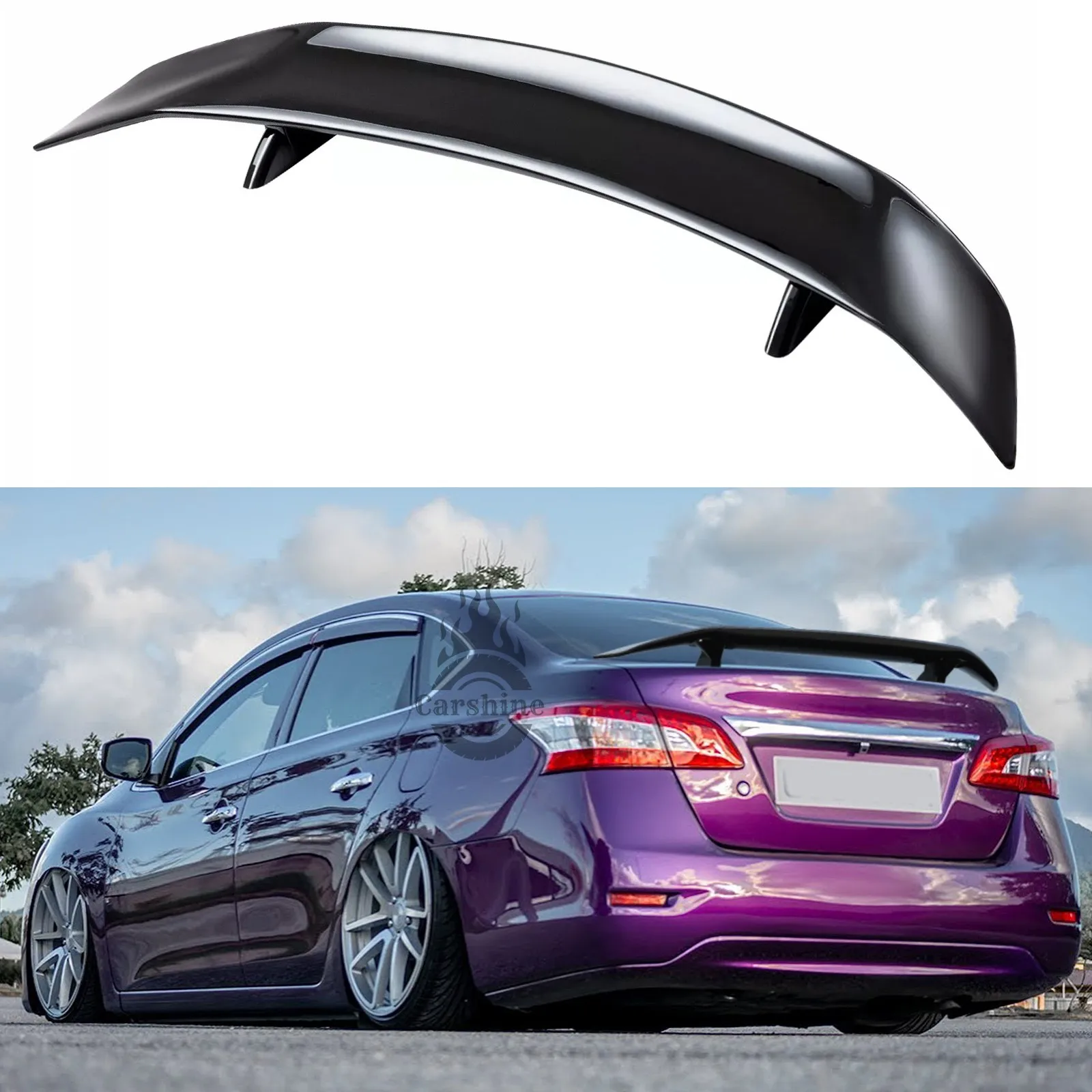 

Glossy 46" GT Racing Car Rear Trunk Spoiler Lip Wing For Nissan Sentra Sedan