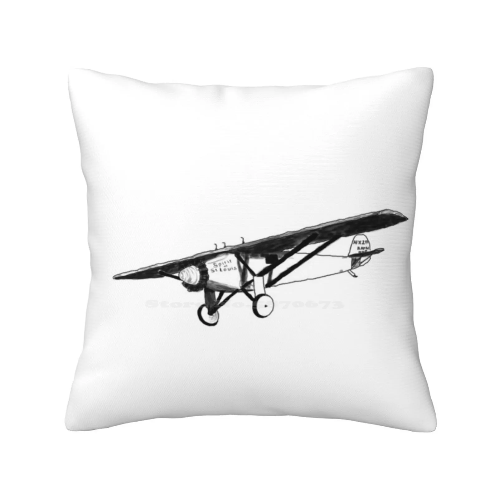 The Spirit Of Saint Louis By 9Bh Fashion Sofa Throw Pillow Cover Pillowcase Airplane Black And White Lindbergh Spirit Of Saint