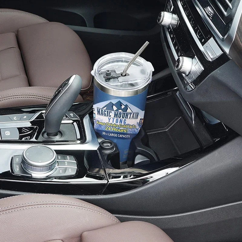 Magic Stainless Steel Freeze Thermos Cup with Straw Ice Coffee Drink Vacuum Insulated Bottle Car Travel Outdoor Mountain Cup - Image 2