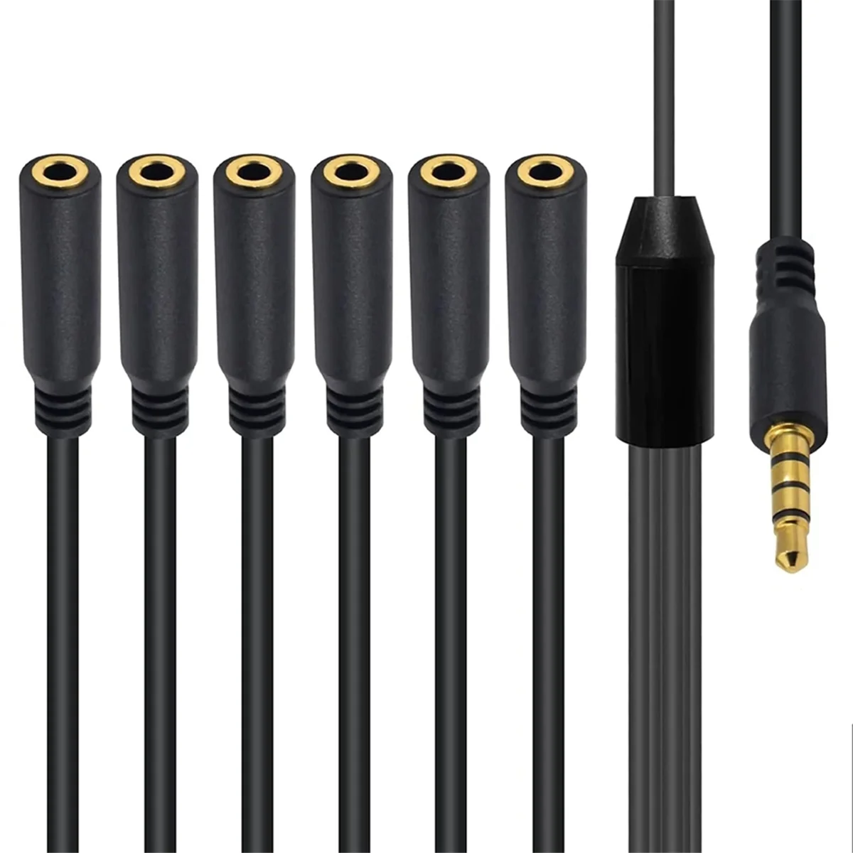 3.5 مللي متر الفاصل Cable3.5mm سماعة الفاصل كابل 3.5 مللي متر 1/8 بوصة 4 القطب TRRS ذكر إلى 6 منافذ كابل مساعد سماعة هيئة التصنيع العسكري محول الصوت