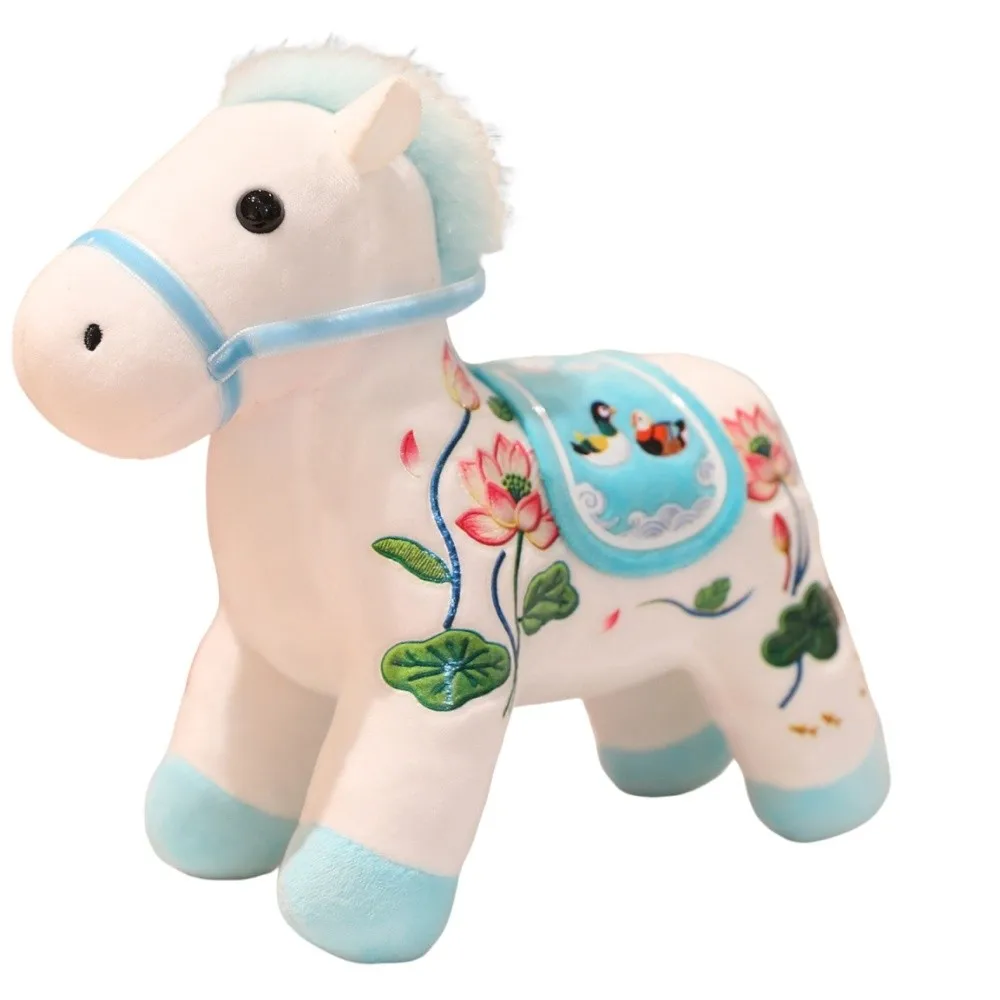 

Adorable Creative Plush Horse Keychain Mascot Dolls Soft Stuffed Animal Keyring Fluffy Kawaii Cartoon Steed Doll Home Decoration