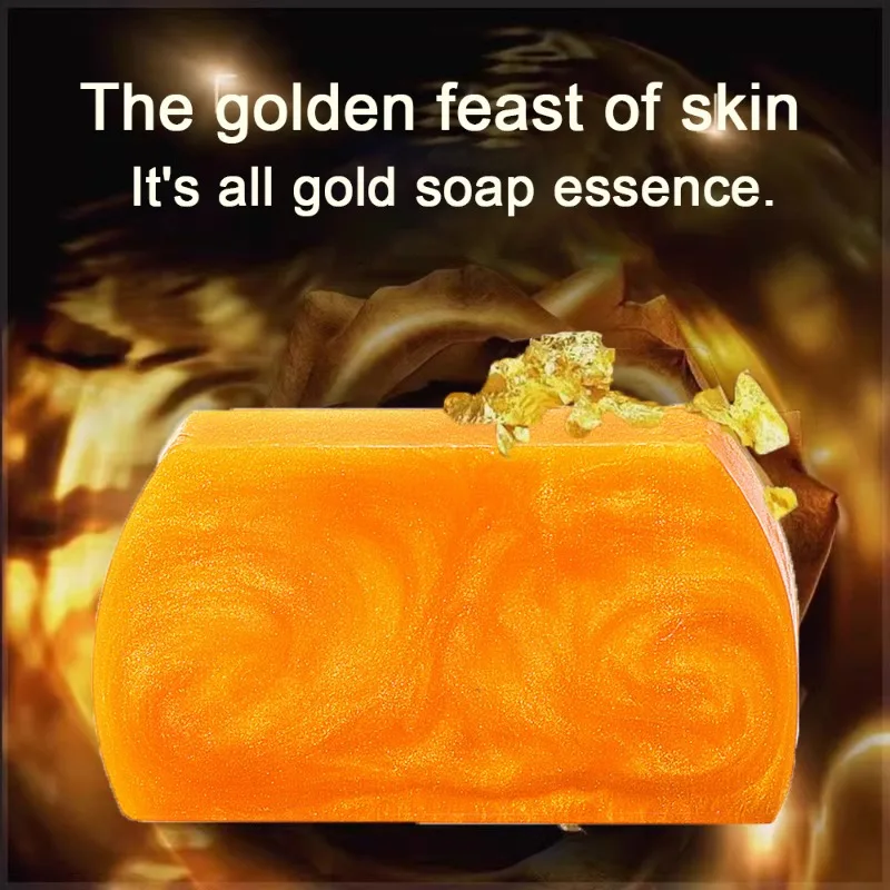 

24K Gold Handmade Soap, Essential Oil Cleaning Soap for Dark Spots Brightening & Moisturizing 100g