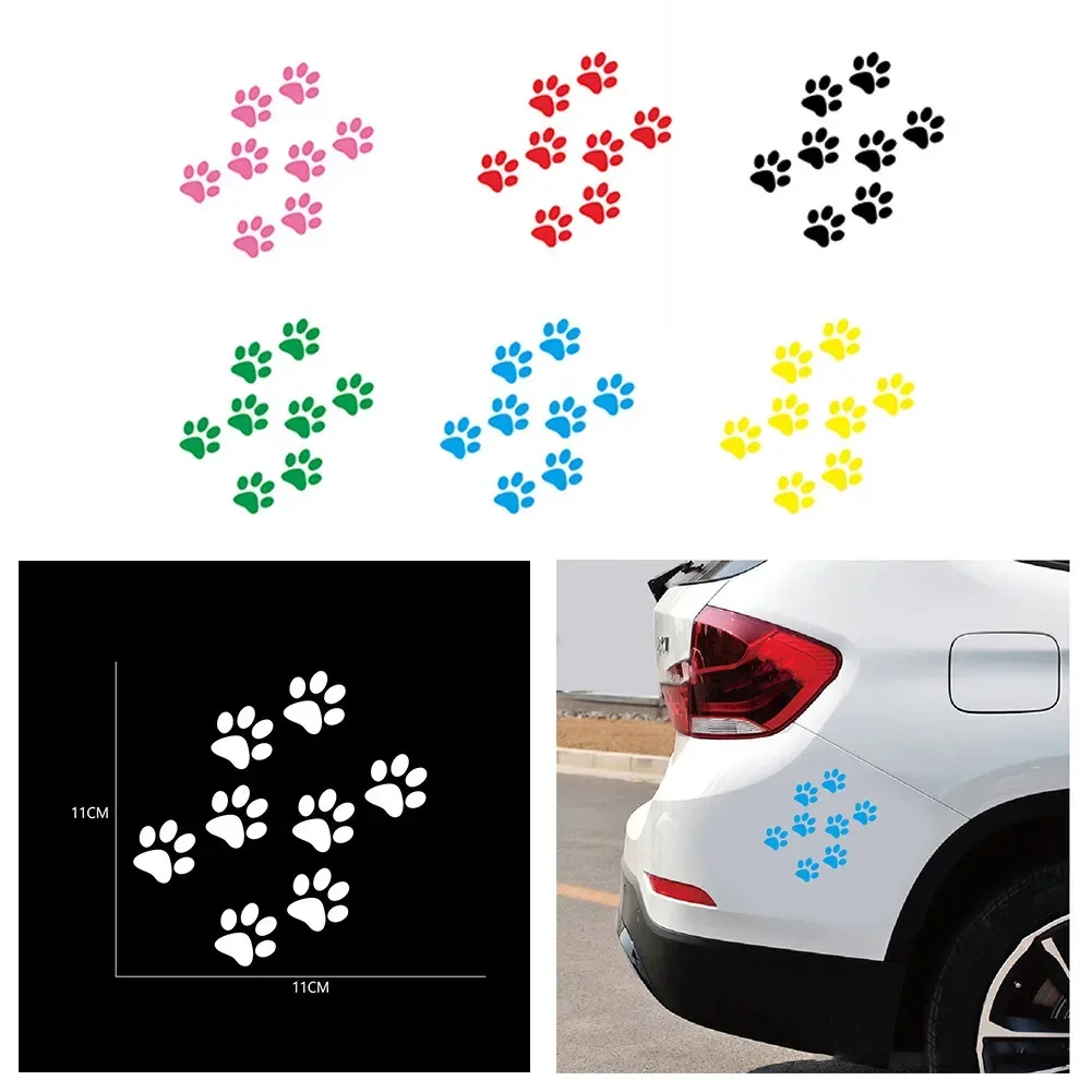 Auto Car Sticker Cat Paw Print Car Sticker Vinyl Motorcycle Decoration StickerHeadlight Decal