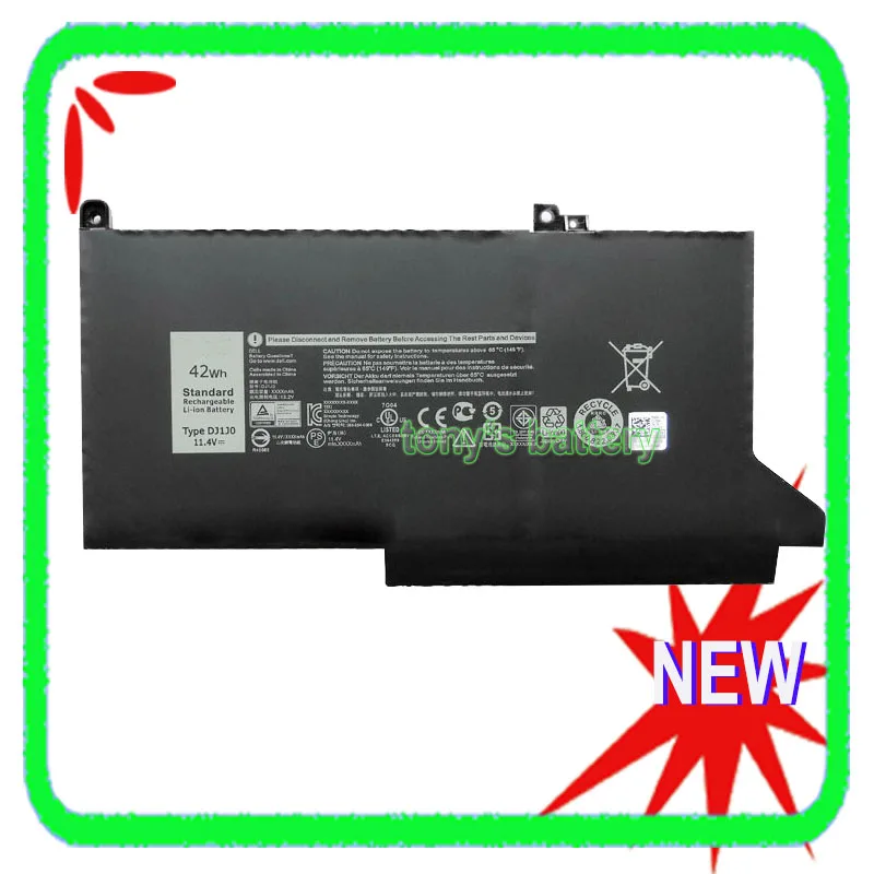 

New DJ1J0 DJ1JO Laptop Battery For DELL Latitude 12 7000 7280 7380 7480 7390 7490 PGFX4 ONFOH 0NF0H 11.4V 42Wh