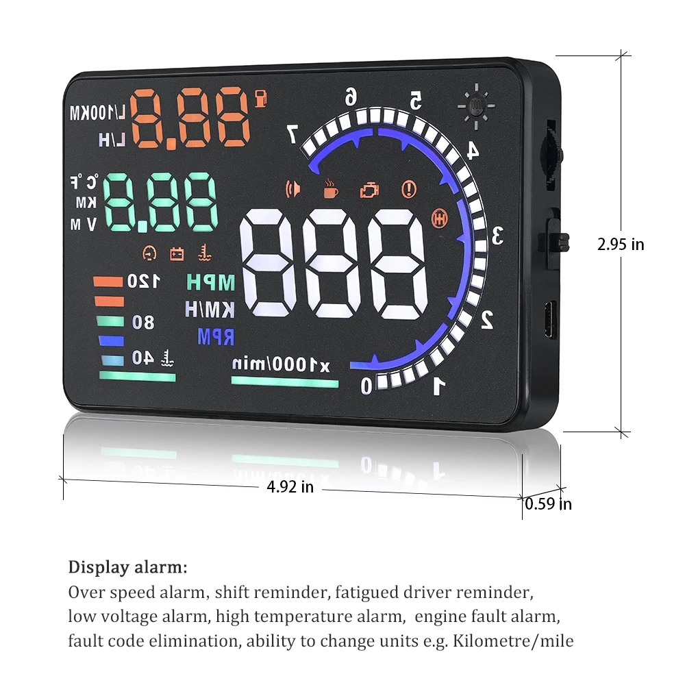 obd2-車用hud-a8-ヘッドアップディスプレイ-ライト-led-タコメーター-速度-エンジン温度-燃料消費量-アラームパネル-多機能ディスプレイ