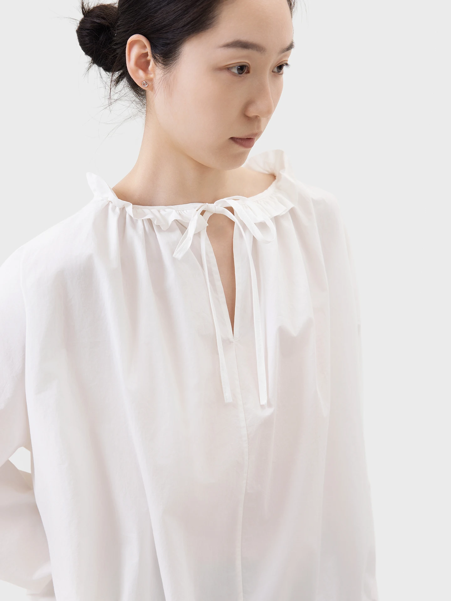 

Double-Sided Wear T-Shirt Casual Loose Fit Long Sleeve Cotton Women's Shirt Front Back Two-Way Wear Breathable Comfortable