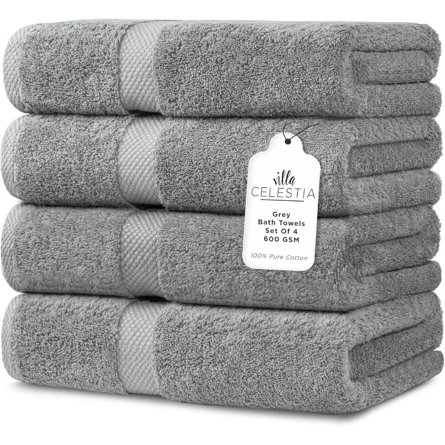 

100 Combed Cotton Bath Towels Set of 4 Pack for Home Bathroom Use Soft Absorbent Towels Ideal for Daily Shower and SpaLike Rela
