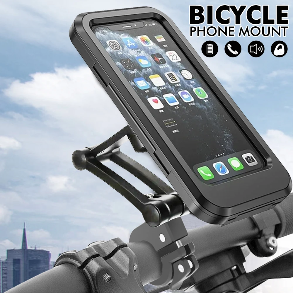 

Waterproof Bicycle Phone Mount with Touch Screen - 360° Rotatable Bike Phone Holder Handlebar Mount for 4.0-6.5 inch Phones