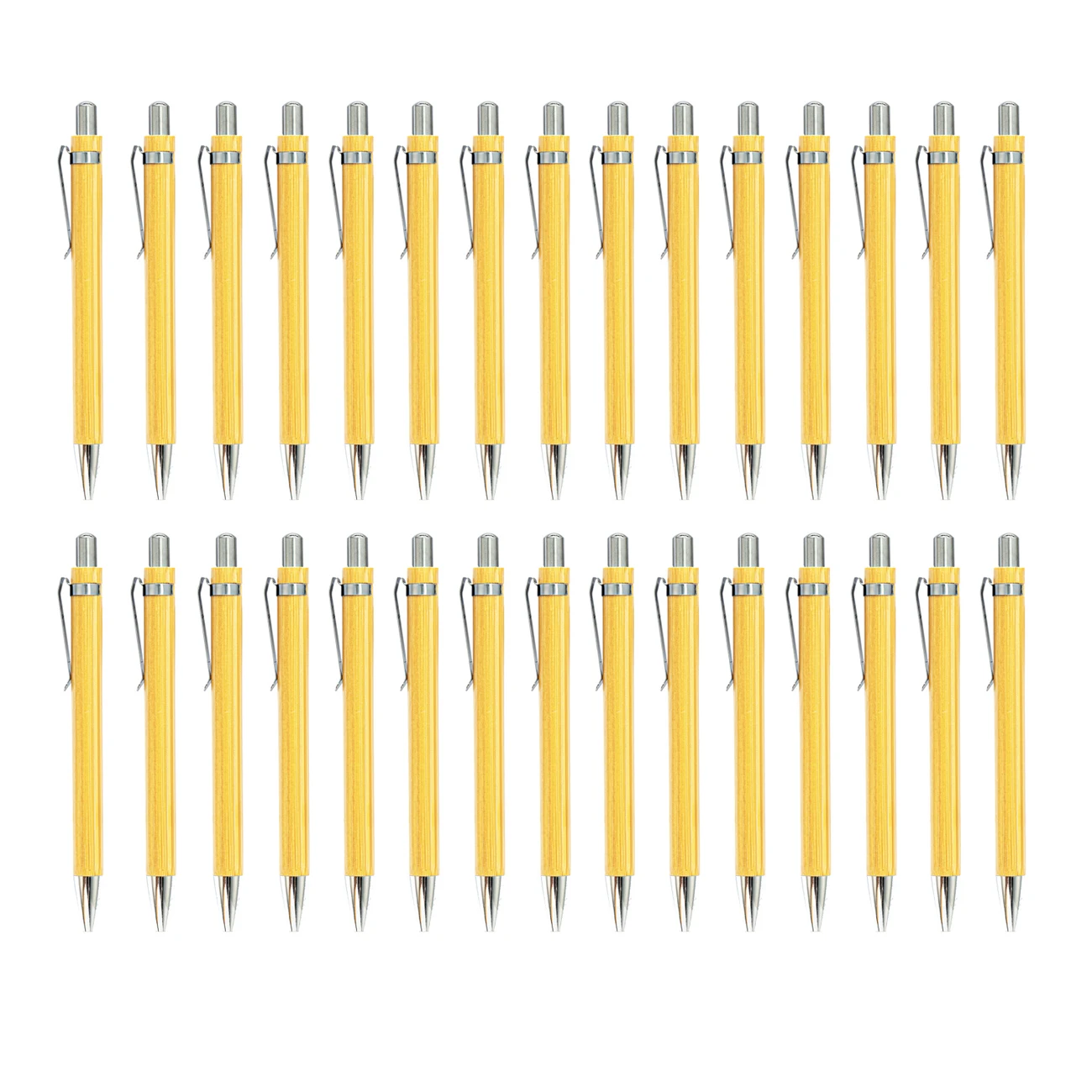 40Pcs Bamboo Wood Ballpoint Pen 1.0mm Bullet Tip Blue Black Ink Business Signature Ball Pen Office School Wrting Stationery