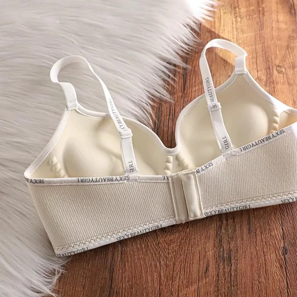 HOT Women's Comic Chest Gathered Flat Chest Bra Anti Sagging  Seamless Bralette Deep V Padded Bralette Trendy Sexy Padded Bra