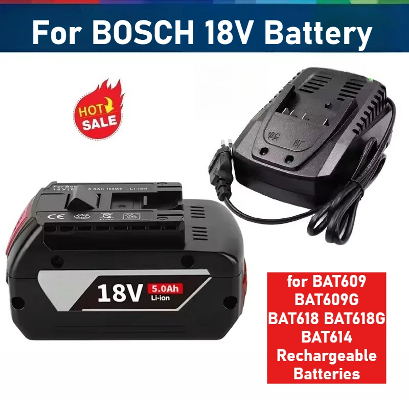 

For BOSCH 18V Battery Accessories Screwdriver Battery for BAT609 BAT609G BAT618 BAT618G BAT614 Rechargeable Batteries