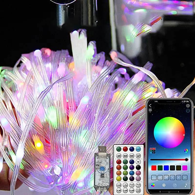 ไฟ Fairy String รีโมทคอนโทรลสีสัน 100 LEDs ไฟ Fairy IP65 กันน้ํา 32.8ft LED Strings วันหยุดโปรดปรานสําหรับ