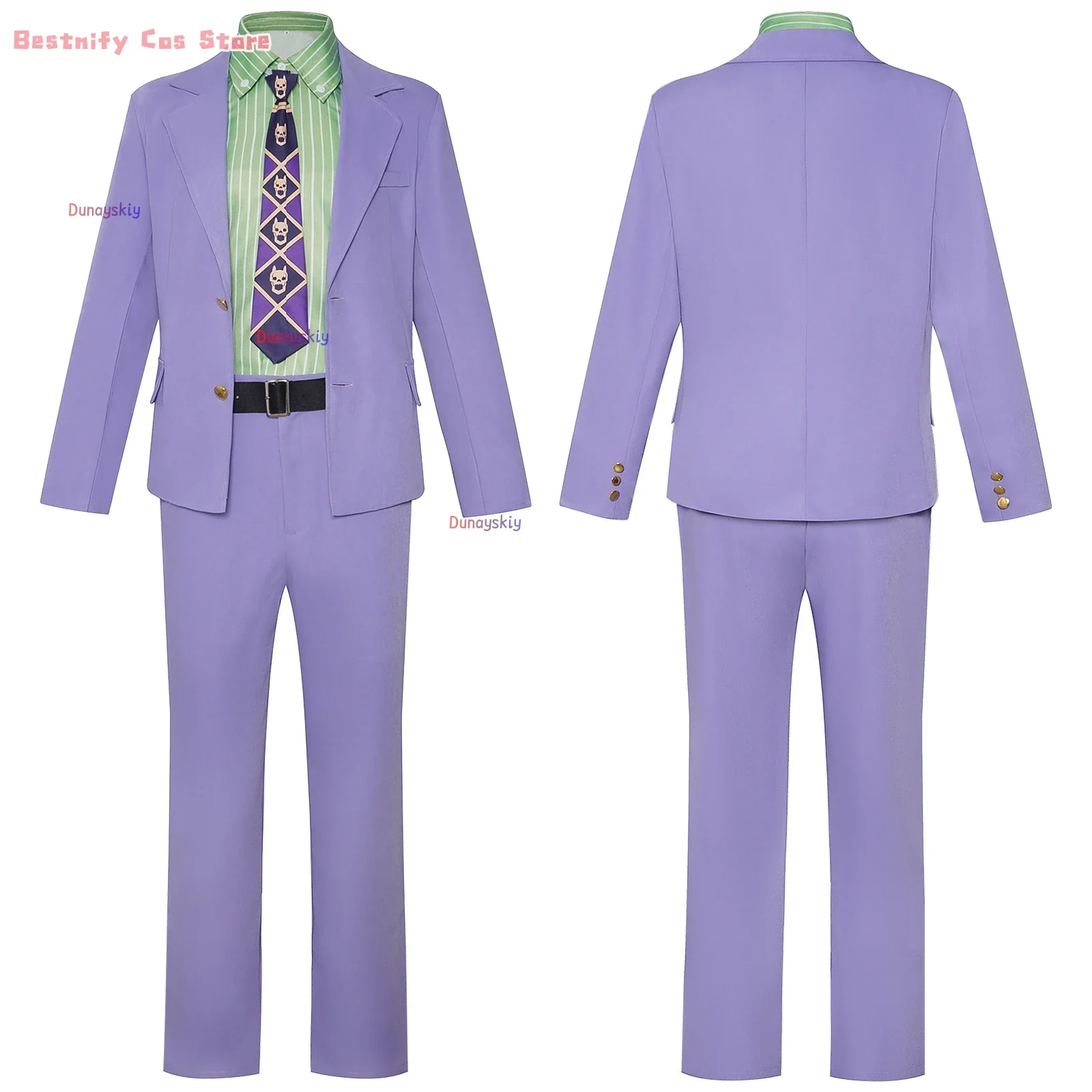 شعر مستعار كوسبلاي كيرا يوشيكاجي التأثيري أنيمي كوسبفريه شعر مستعار مثير للرجال ملابس عمال المكتب أنيمي غريبة بدلة موحدة أرجوانية ربطة عنق ديام