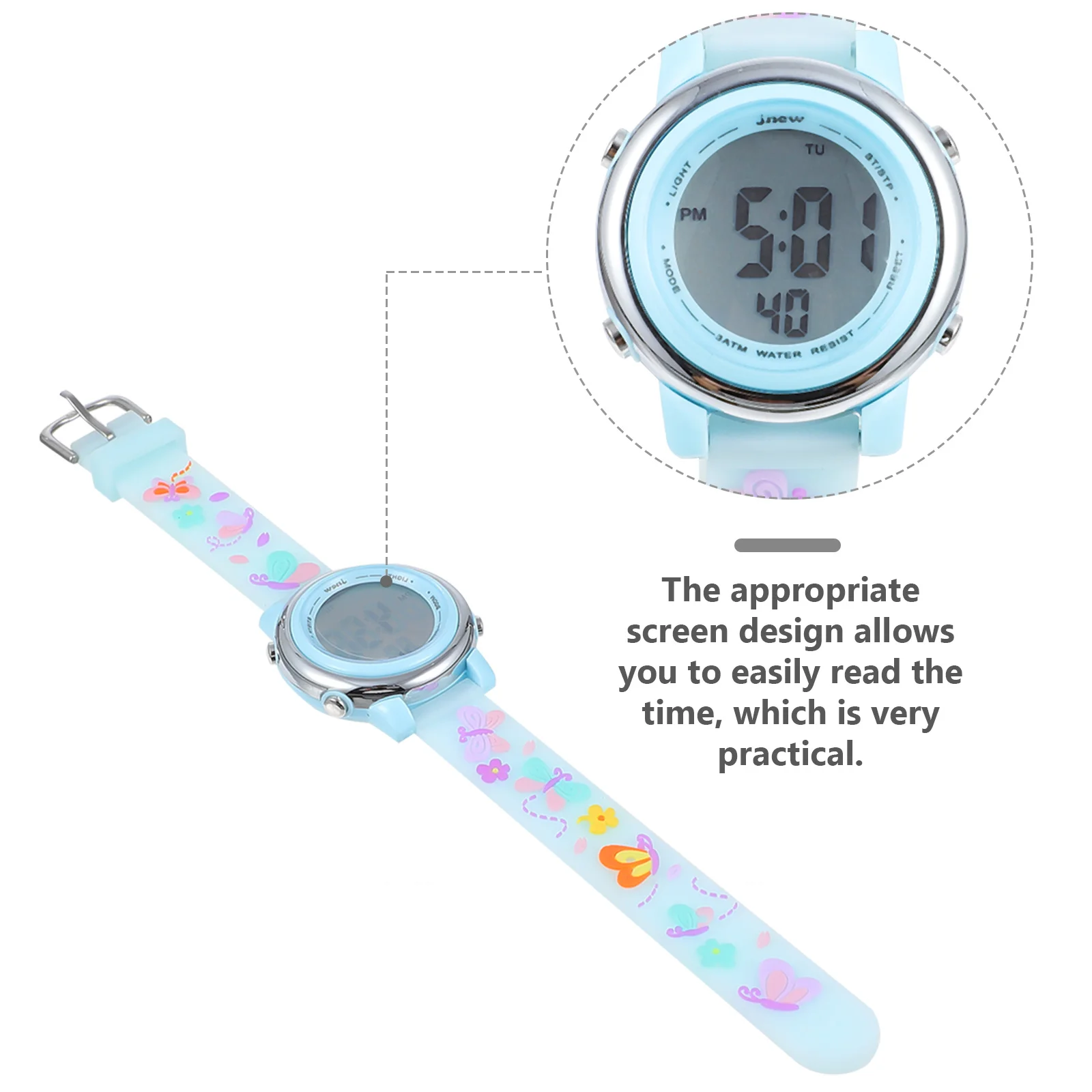 Waterproof Student Watch Comfortable Wear Easy to Adjust Stylish Beautiful Exquisite Workmanship Appropriate Screen Design Fresh