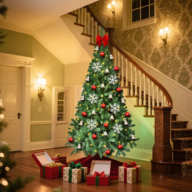 

Easy Assembly Christmas Spruce Tree with 1100 Branch Tips,Artificial Christmas Tree with Metal Hinges