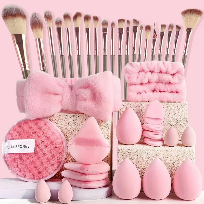 13 pçs pincéis de maquiagem conjunto sombra fundação iluminador blush corretivo feminino macio beleza puff beleza esponjas polegar puff