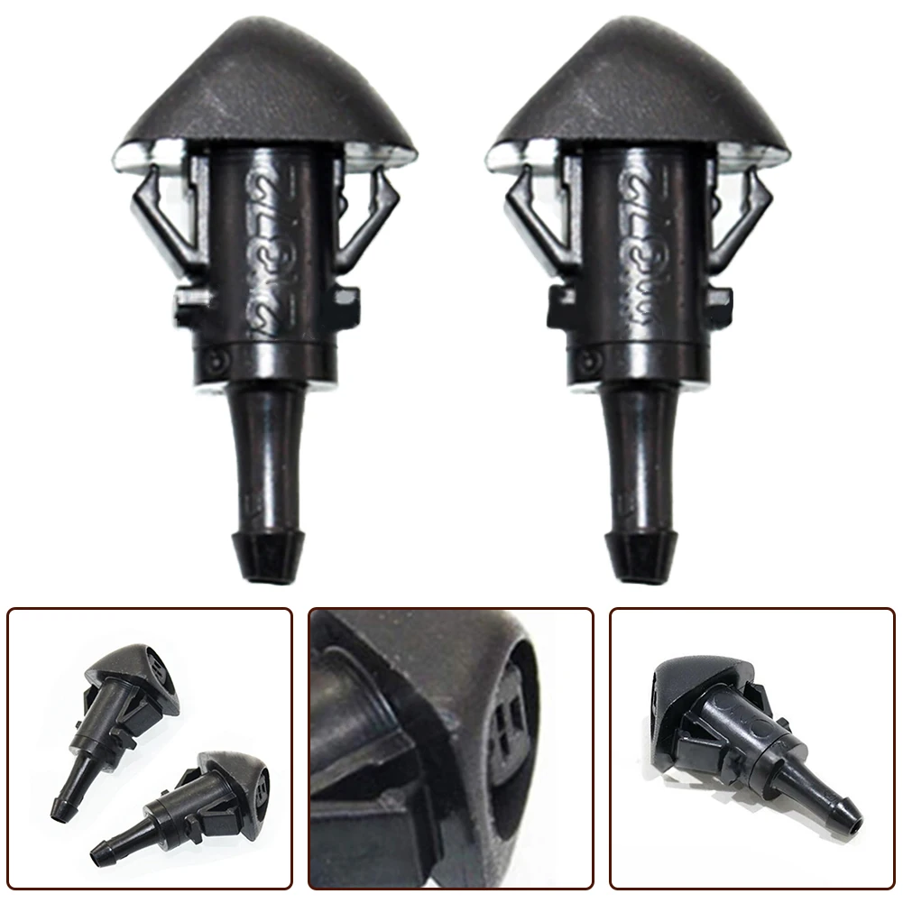 Wiper Jet Nozzle 2pcs Black Plastic Equipment Fitment Front Windshield Jet Nozzle Wiper 86636AJ10B High Quality