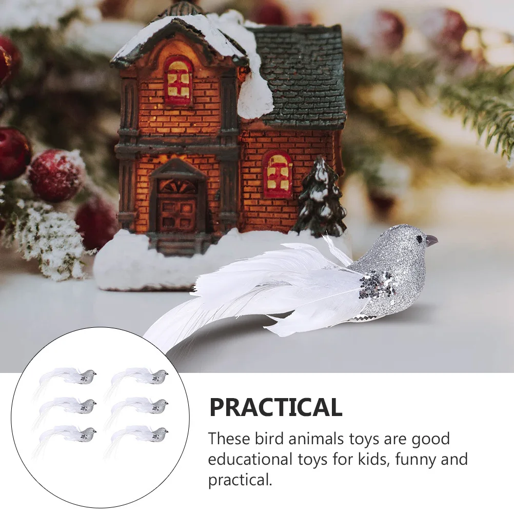 

6pcs Simulation Decorations Artificial Froth Birds Christmas Decor Bird Home Garden Party Decoration Educational Bird Craft