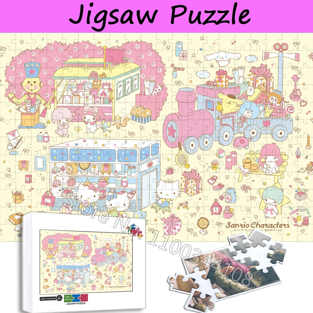 

Sanrio Characters Jigsaw Puzzle 300/500/1000 Pieces Hello Kitty Cinnamoroll Puzzles Children's Interactive Toys Handmade Hobbies