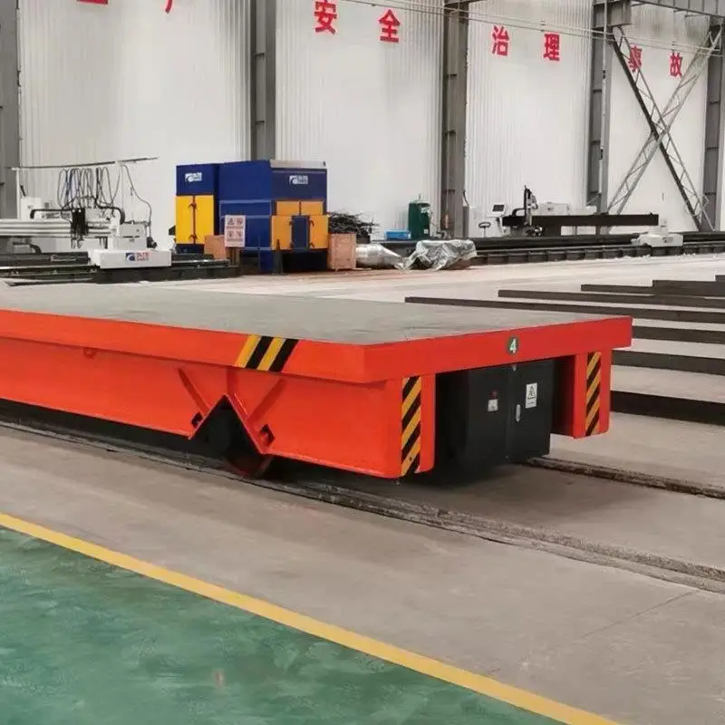 Industrial rail traction flatbed trailer rail electric transporter