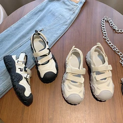 Jane Retro Ugly Women's Shoes 2025 Spring and Summer New Mesh Tire Thick-Soled Hollow Anti-Slip Wear-Resistant Sports Sandals