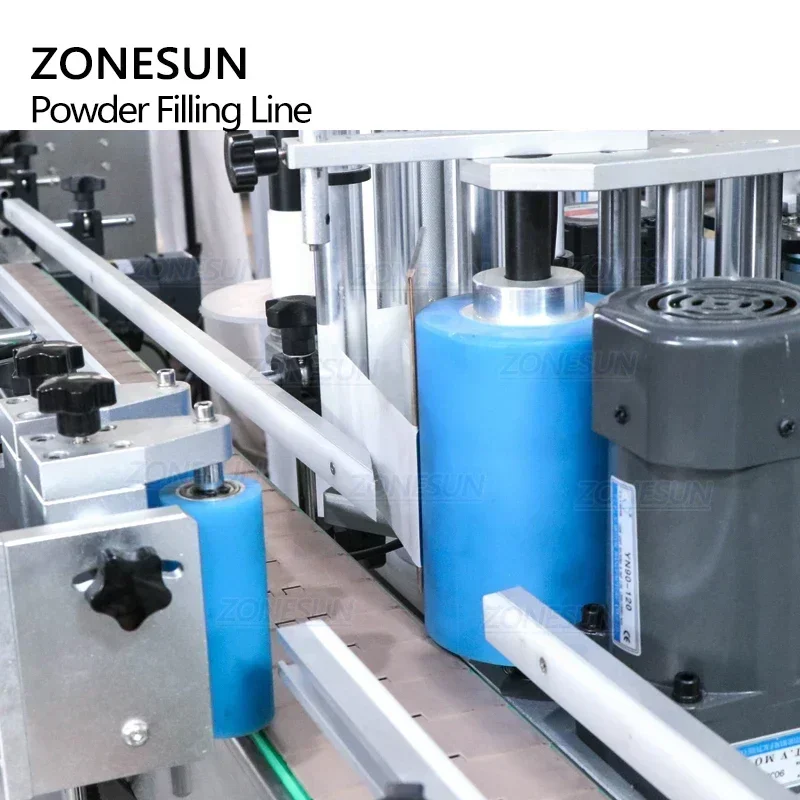 ZONESUN ZS-FAL180P9 Etichettatrice automatica per tappatura e riempimento di polvere per la linea di imballaggio di lattine di latte in polvere e bottiglie di caffè