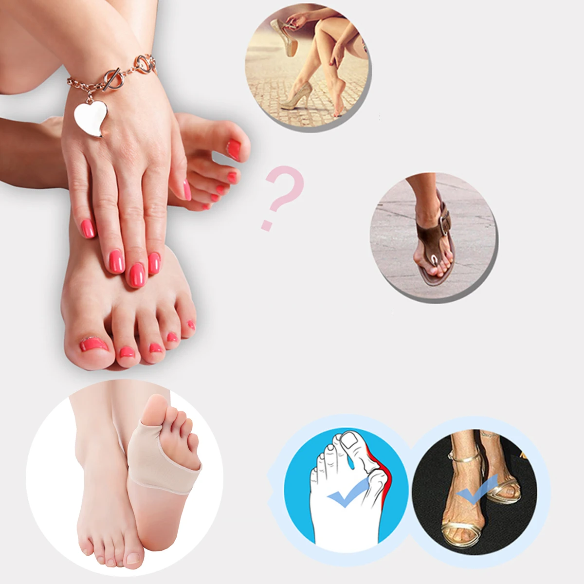 

Gel Toe Spacer Bunion Protector Anti-Wear Pad Foot Care Tool Soft Medical Grade Comfortable Reusable Elastic Fabric Big Toe