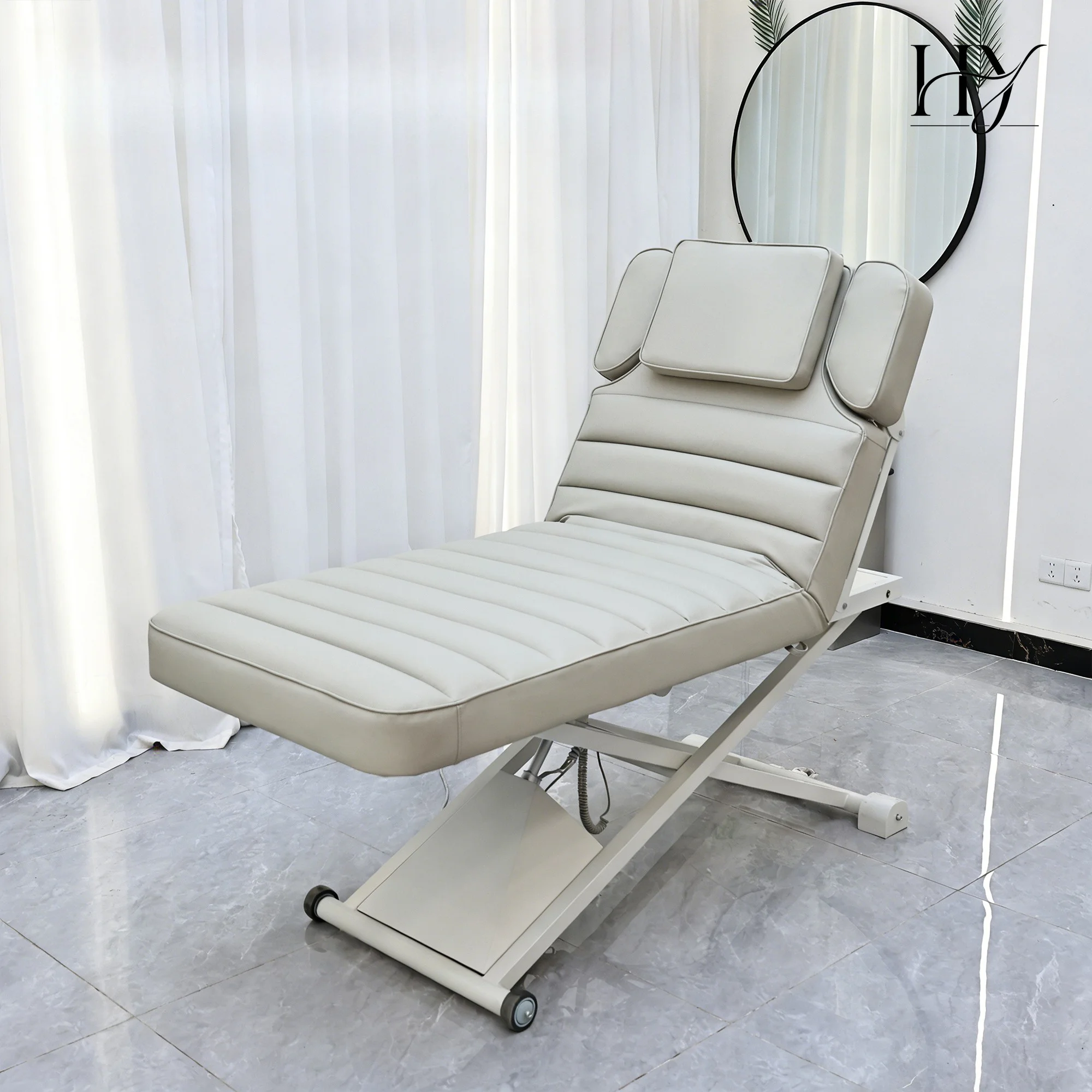 Coofull Beauty Modern Synthetic Leather Electric Massage Bed Lifting Function for Hotel Use Facial Eyelash Treatment Salon