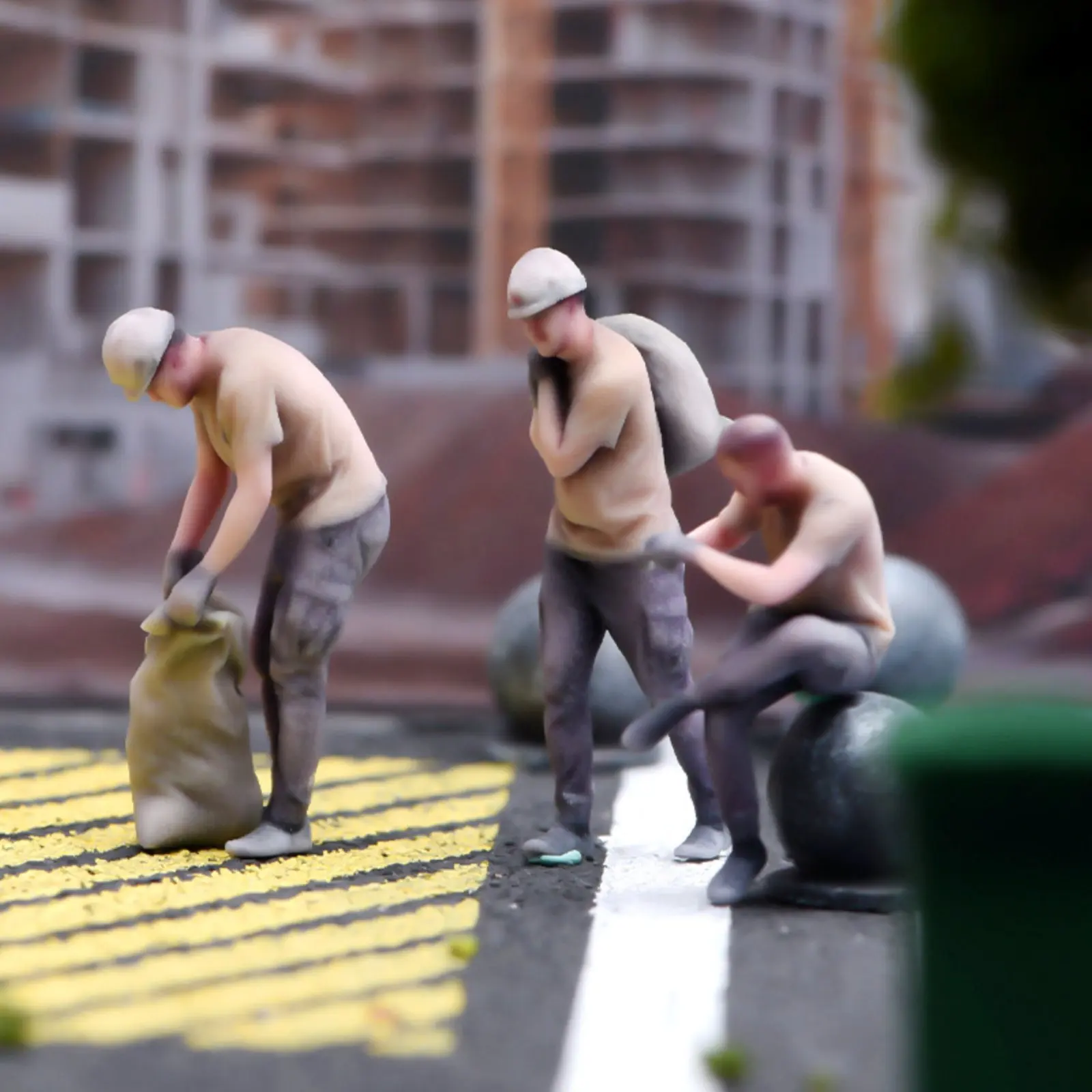 3個入り-1-64スケール作業員フィギュアリアルな特徴を持つミニチュア建設作業員セットシーンアクセサリー-モデルビルダー向け