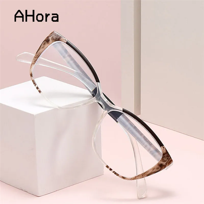 Ahora Cateye Printed Reading Glasses Wome&Men Blue Light Presbyopic Eyeglasses Anti-drop Hyperopia Eyewear +1.0 1.5 2.0 2.5 +4.0