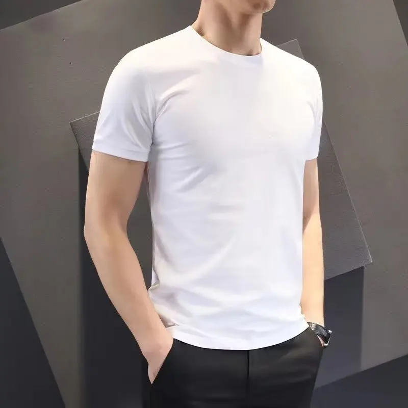 Marathon Men's Casual T-shirts Summer Quick Dry Breathable Round Neck Short Sleeve Elastic Outdoor Training Hiking Run T-shirts image 3