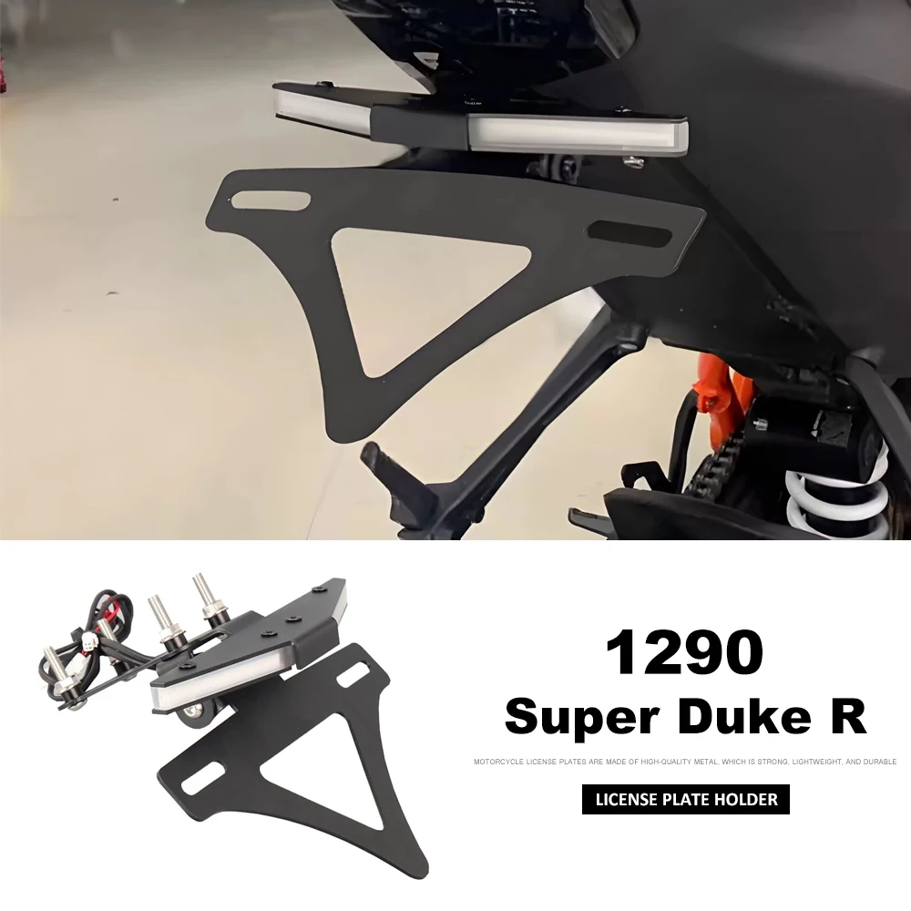 

For 1290 Super Duke R Folding License Plate Holder 2020-2025 Fender Eliminator Tail Frame LED Plate Light Motorcycle Accessories