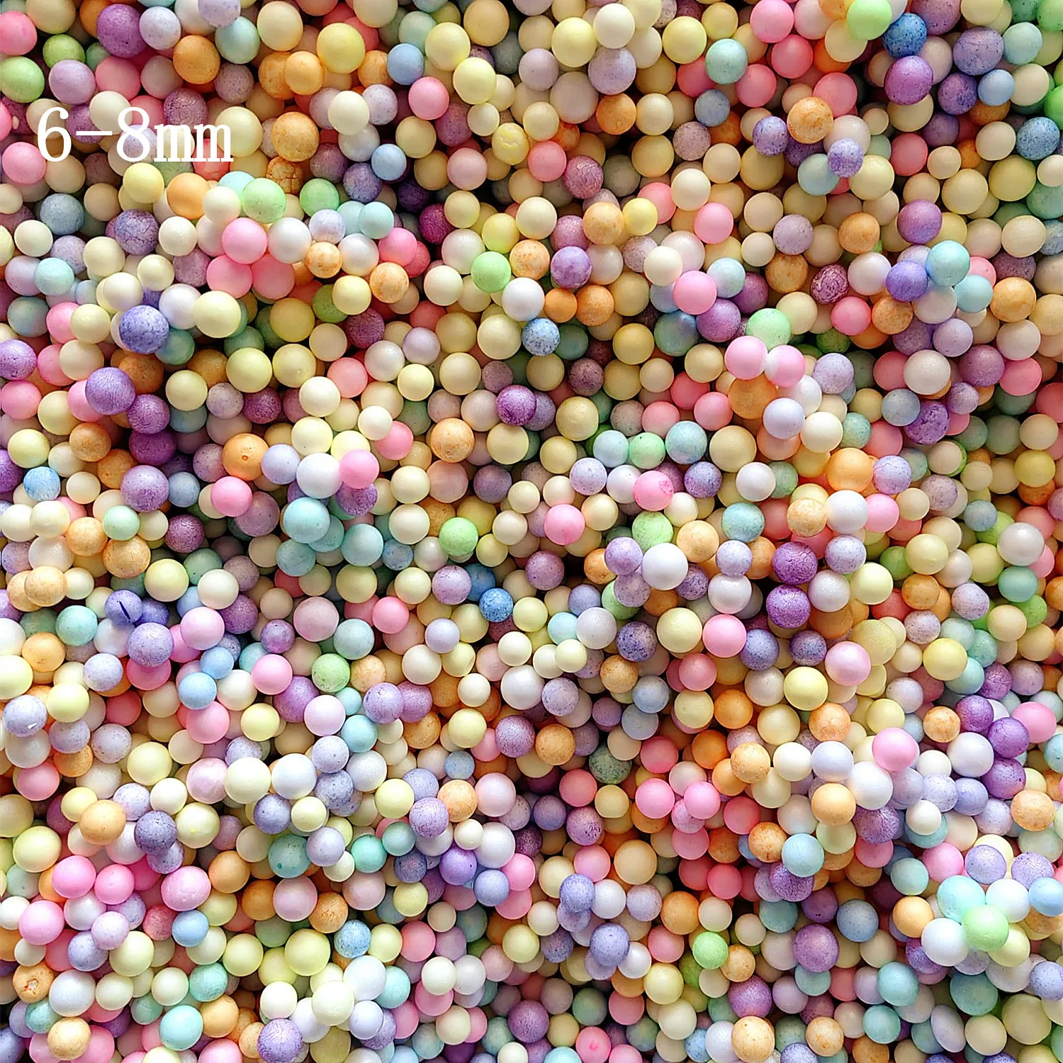 250 g 6–8 mm pastellfarbene Mini-Schaumstoffkugeln, mehrfarbige runde Styroporperlen, dekorative Kugel, DIY-Handwerk, Schleimfüller, Materialien – Detail 1