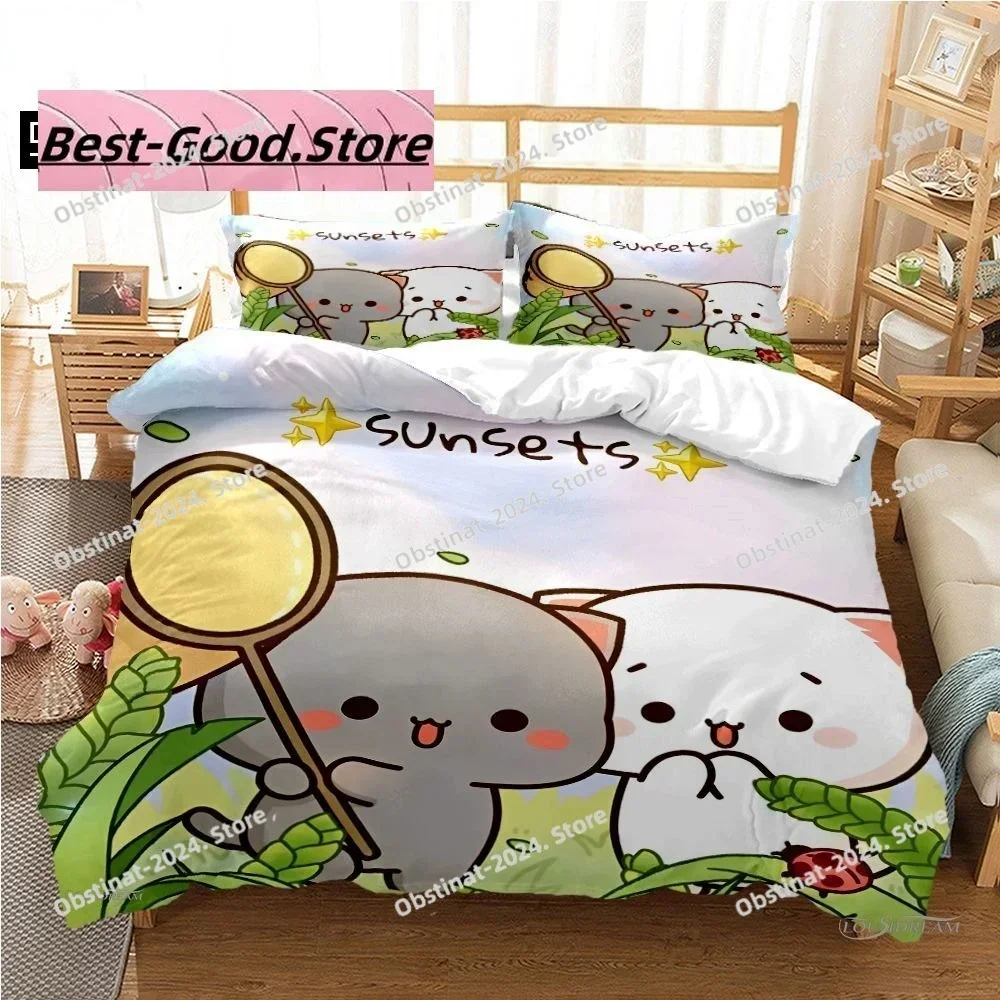Cute Bubu Dudu Cartoon Bear Panda Bedding set Printed Duvet Cover Pillowcase Single Double Queen Super King Size Sets