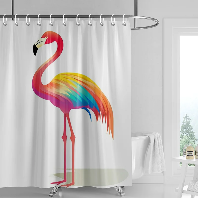 Home decoration shower curtains for bathroom waterproof curtain fabric Modern Nordic style Living Room amini flamingos nordic