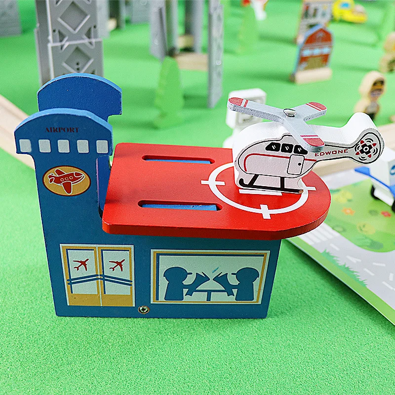 Wooden Train Track Spiral Viaduct Ring Set Railway Electric Magnetic Train Toy Suitable For All Brands Wooden Track Toy Boy G21