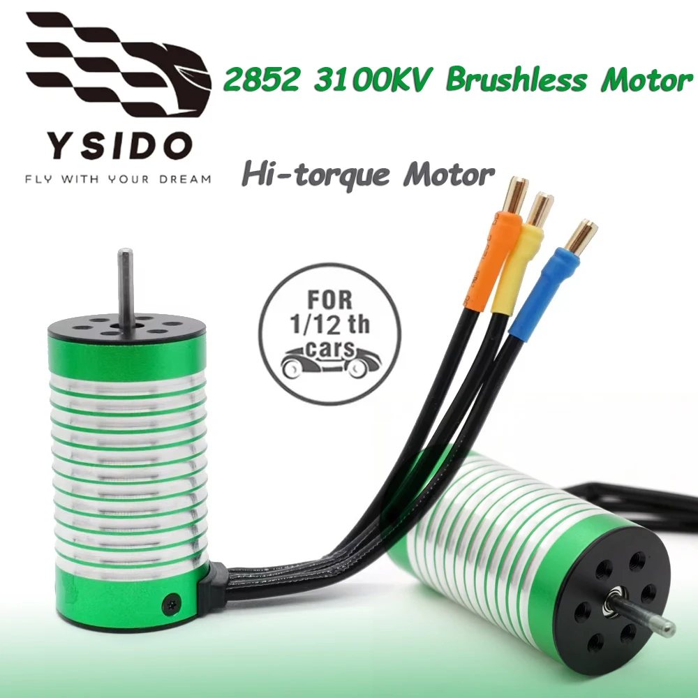 

YSIDO 2852 3100KV Brushless Motor 3.0mm Shaft for 1:12 Wltoys MJX RCAM-D12 RC Model Off-road Buggy Monster Vehicle Car Parts