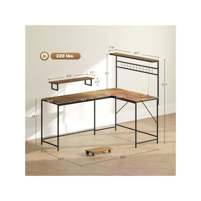 مكتب مكتب لأجهزة الكمبيوتر، تصميم مدمج، مناسب للاستخدام المنزلي أو المكتبي، أنيق وعملي #3