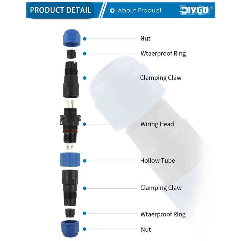 SP16 IP68 Docking Type Wire Connectors 2/3/4/5/6/7/9 Pin Fast Aviation Plug Socket For Outdoor Power Device Connection DIY GO