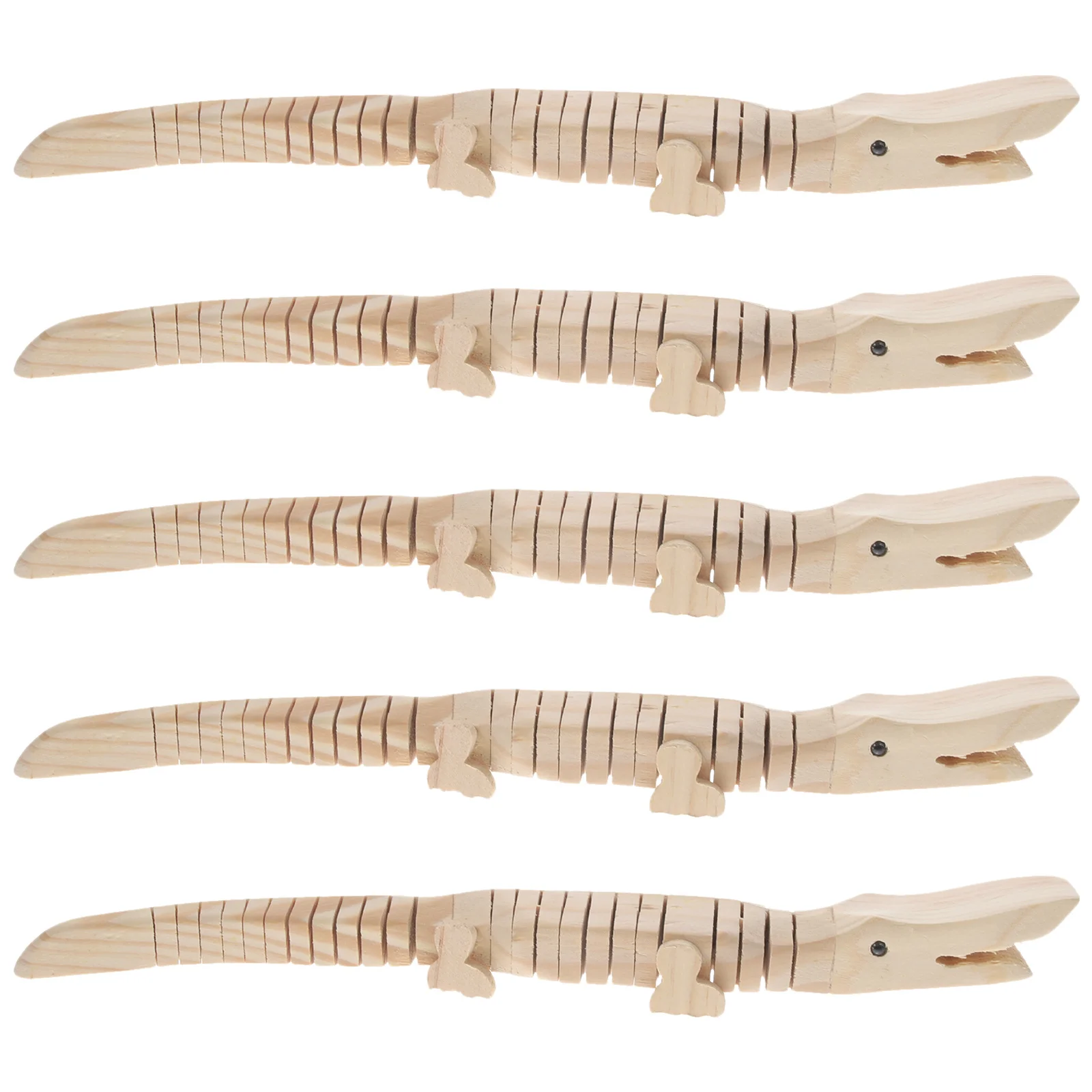 5개 미니 나무 무도색 DIY 작은 동물 움직임 공예 키트 어린이 학습 활동 홈 아트 장식 선물