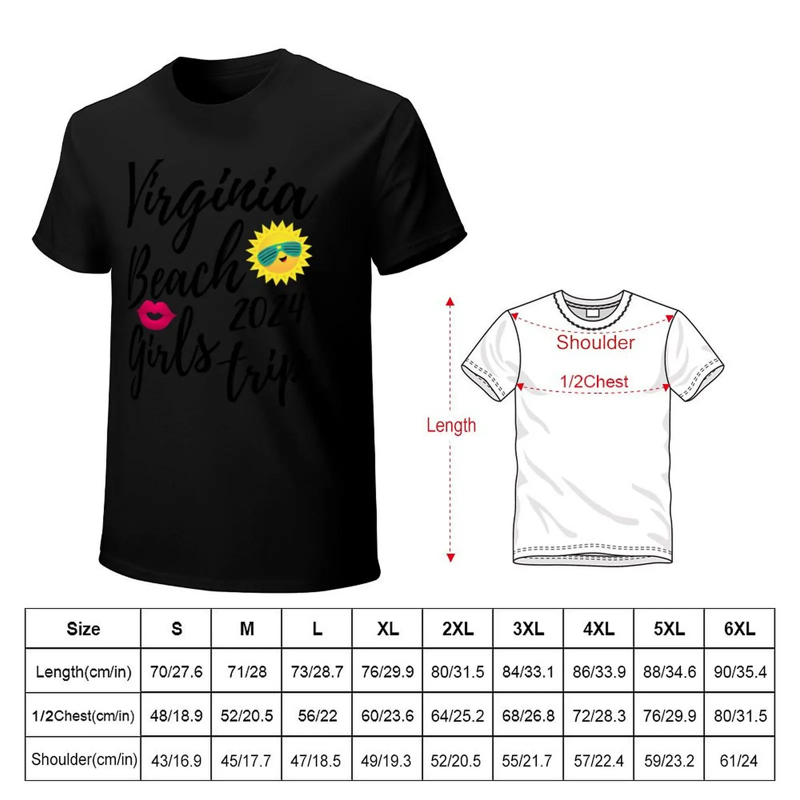 Virginia Beach Girls Trip 2024 Bachelorette USA Vacation Fun Matching Group Travel Design T-Shirt cotton t shirt man T-Shirt