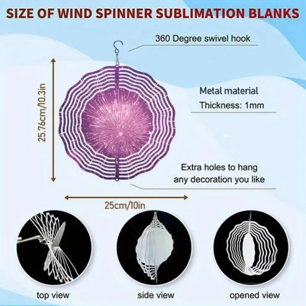 1PC Firework Wind Spinner | 2d 360° Rotating Metal Art for Outdoor Garden Decor | Halloween & Christmas Gift for Celebration