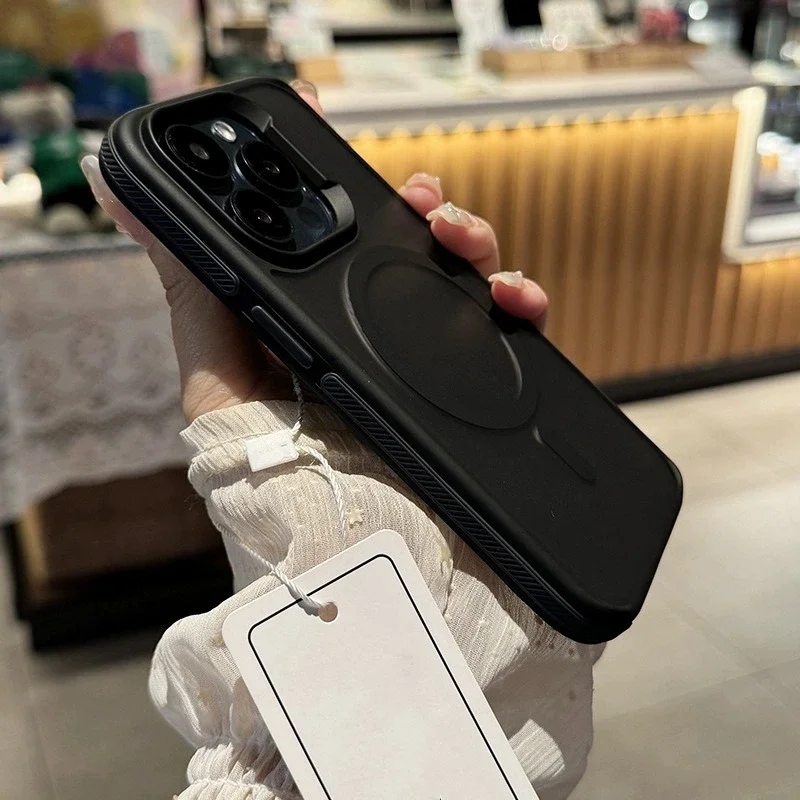 Luxus Matte Rüstung Telefon Fall Für iPhone 16 15 14 11 12 13 Pro Max Plus Magsafe Magnetische Stoßstange Zurück fällen Abdeckung Funda Coque