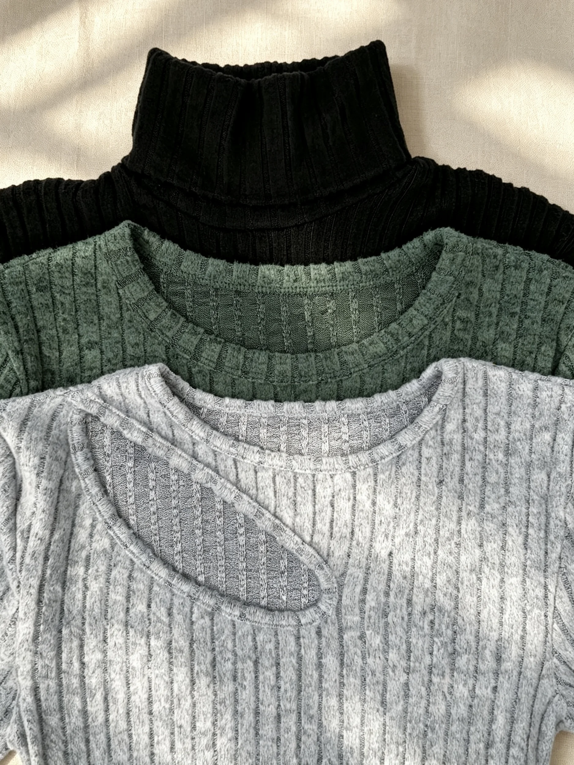 Women 3‑Pcs Set Ribbed Knit Bodysuit Long Sleeve Jumpsuit Top Multi Style Turtleneck Round Neck Hollow Cutout Slim Bodycon Therm 9 Sc169fb9a23454133bcf0a7ae2189617cz