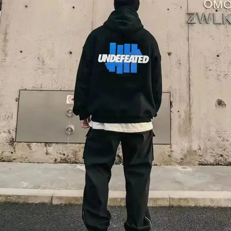 

Классический хлопковый свитер с капюшоном UNDF, свободная уличная куртка с надписью